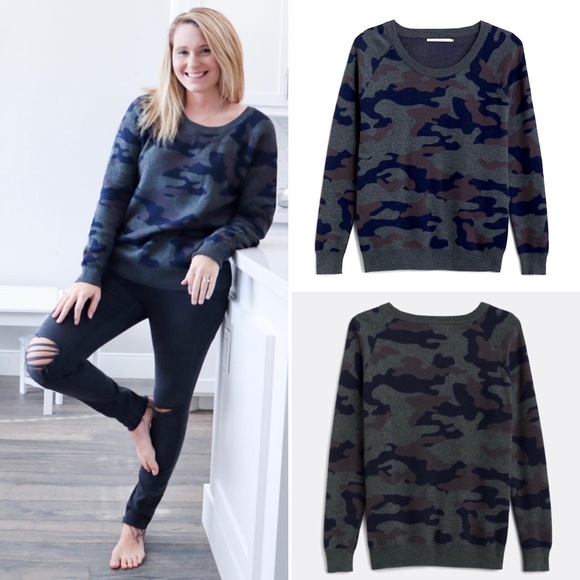 STITCHES & STRIPES Sweaters - Stitches & Stripes Wynona Scoop Neck Camo Cotton Blend Pullover Sweater S